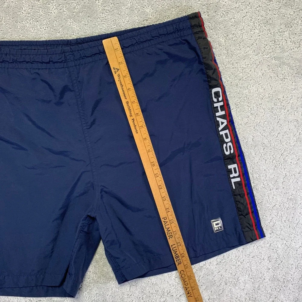 Vintage Chaps Ralph Lauren Shorts Mens Large‎ Navy Blue Nylon Board Swim Trunks